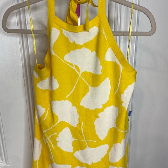 NWT DVF Yellow Dress Halter Tie Neck Ginkgo Sweaterknit Midi Dress by target - Picture 10 of 11